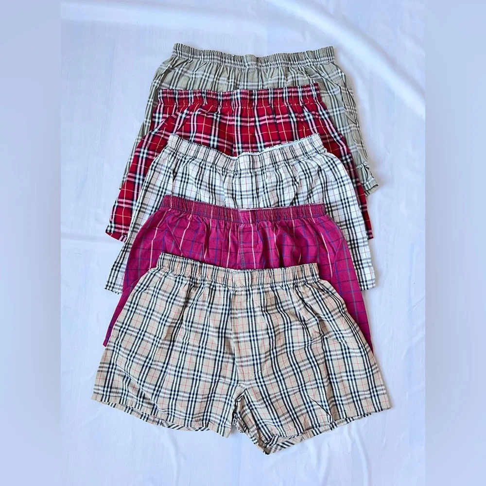 Nova check Cotton boxer Shorts 5 pack waist men's L 28 - 36 in